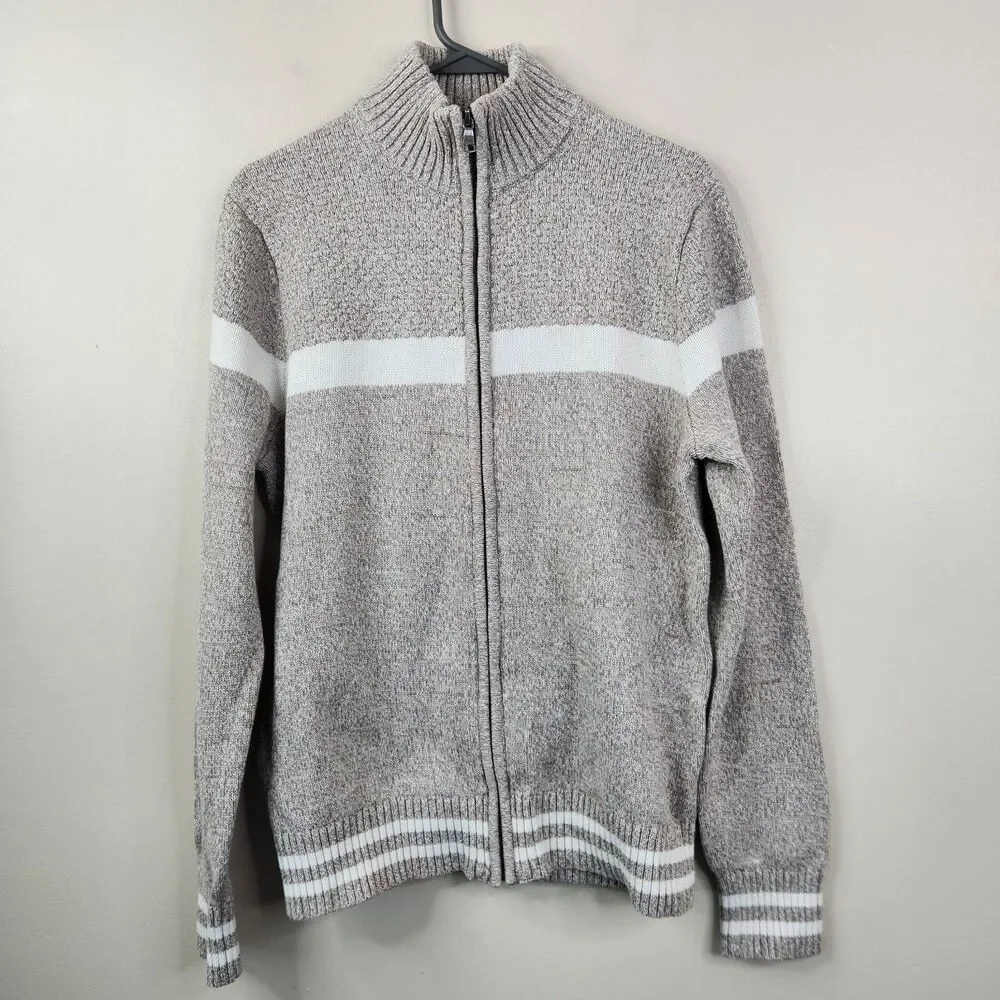 Banana Republic Factory Mens Mock Neck Full Zip Cotton Sweater Medium